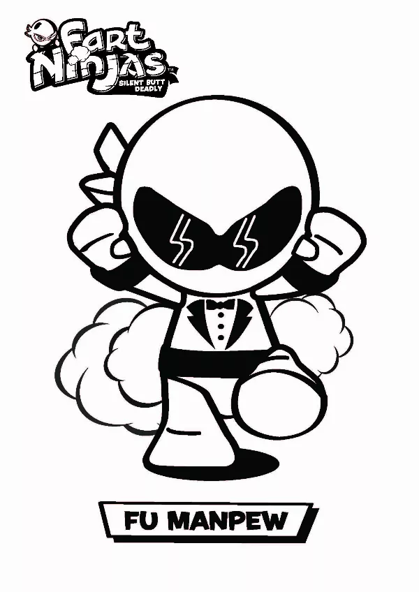 Fart Ninjas Fu Manpew Colouring Sheet